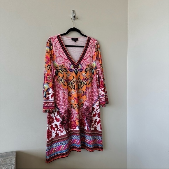 HALE Bob-Mixed Printed Midi Emily Summer/Vacation Dress (Size:Medium) - Picture 4 of 13